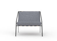 Gray Living Room Modern Accent Chairs With Metal Leg And Linen Upholstery Seat