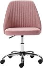 Mid Back Home Office Swivel Chair Armless Twill Fabric Adjustable For Small Space Living Room Make Up Studying