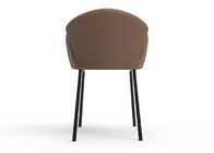 Metal Leather Comfortable Upholstered Dining Chairs With High Backrest